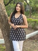 Yuvi - Black halter neck kurti
